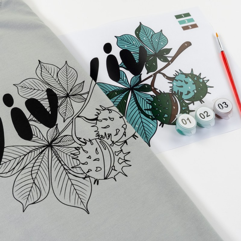 Set T-Shirt painting “Magic Lily”, 100% cotton, grey, M, , ROSA Talent