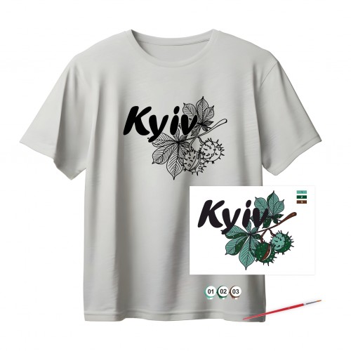Set T-Shirt painting “Magic Lily”, 100% cotton, grey, M, , ROSA Talent