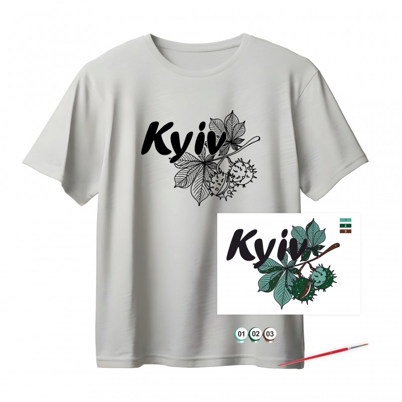 Set T-Shirt painting “Magic Lily”, 100% cotton, grey, M, , ROSA Talent