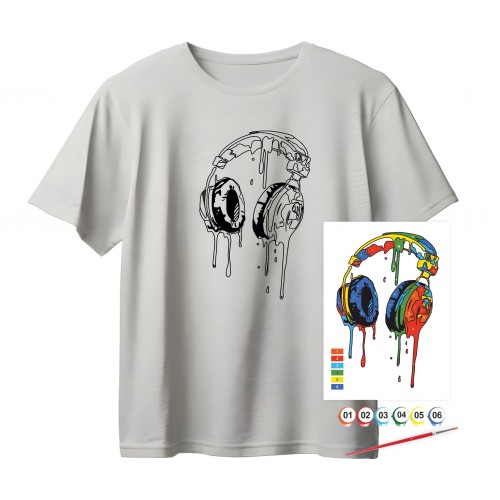 Set T-Shirt painting “Kyiv Chestnuts”, 100% cotton, grey, M, , ROSA Talent