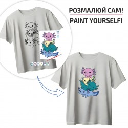 Set T-Shirt painting “Music Vibes”, 100% cotton, grey, M, , ROSA Talent