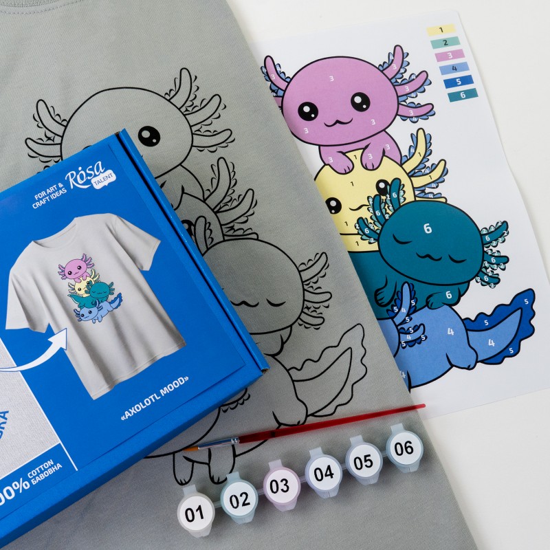 Set T-Shirt painting “Music Vibes”, 100% cotton, grey, M, , ROSA Talent