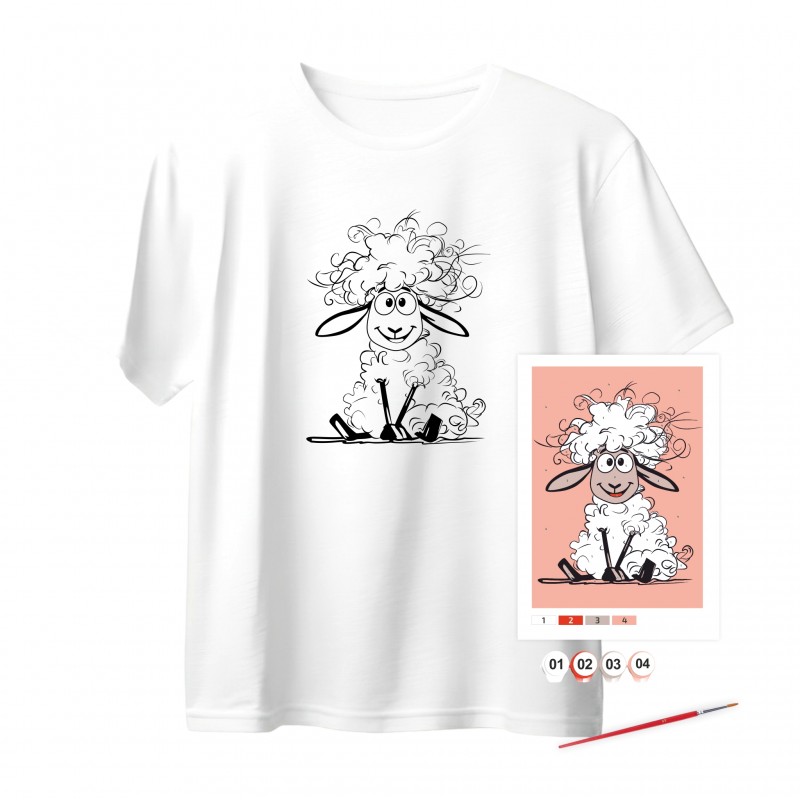 Set T-Shirt painting “Flower Melody”, 100% cotton, white, L, , ROSA Talent