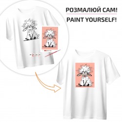 Set T-Shirt painting “Flower Melody”, 100% cotton, white, L, , ROSA Talent