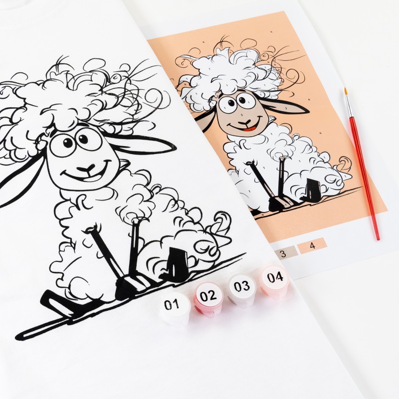 Set T-Shirt painting “Flower Melody”, 100% cotton, white, L, , ROSA Talent