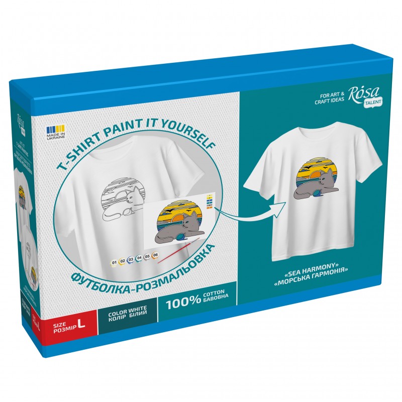 Set T-Shirt painting “Wolly Dolly”, 100% cotton, white, L, , ROSA Talent