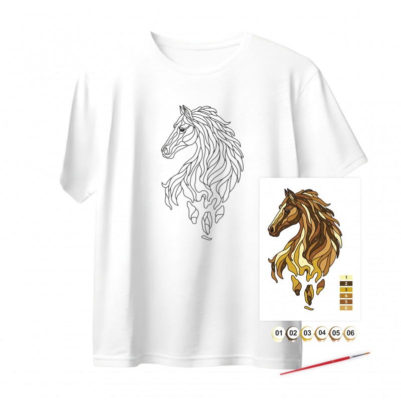 Set T-Shirt painting “Sea Harmony”, 100% cotton, white, L, , ROSA Talent