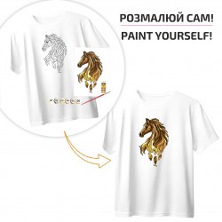 Set T-Shirt painting “Sea Harmony”, 100% cotton, white, L, , ROSA Talent