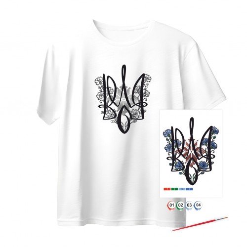Set T-Shirt painting “Flower Melody”, 100% cotton, white, L, , ROSA Talent