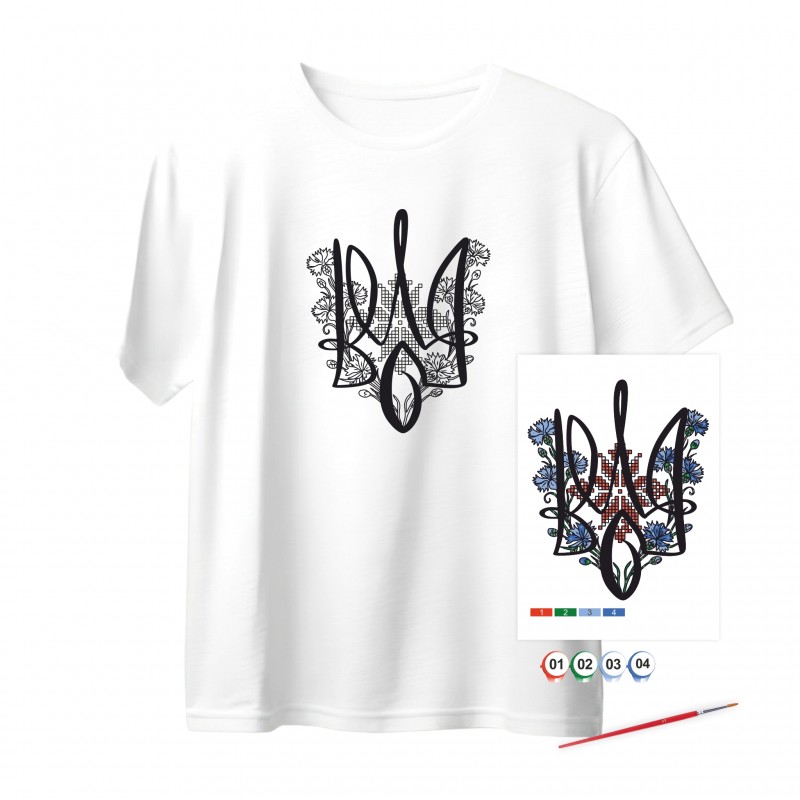 Set T-Shirt painting “Flower Melody”, 100% cotton, white, L, , ROSA Talent
