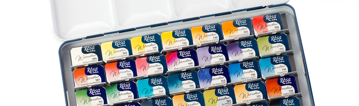 ROSA Gallery Artists watercolour set of 35 colours BOTANICAL