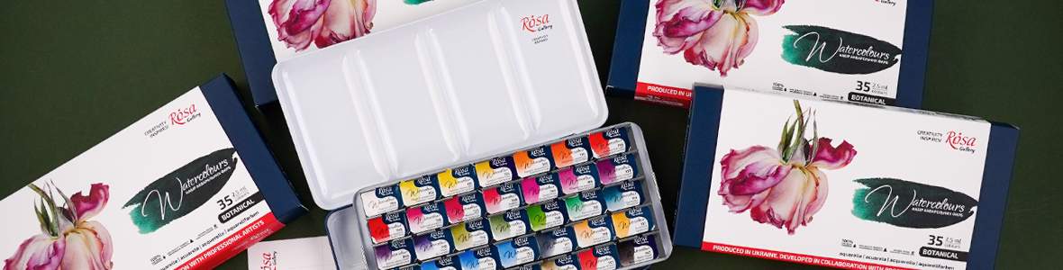 ROSA Gallery Botanical Watercolor Paint Set, Vibrant Kit Designed