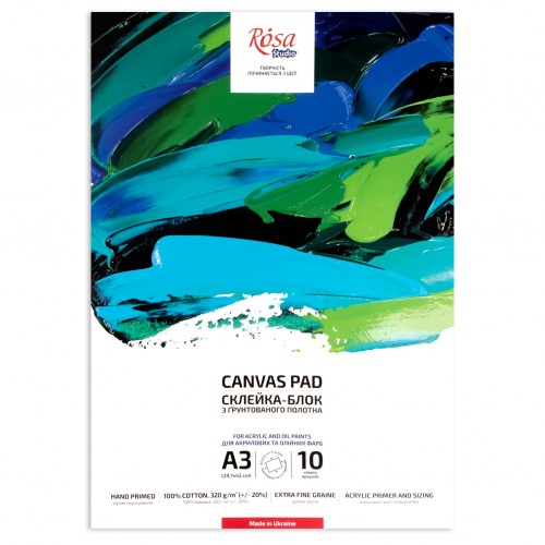 Canvas Pad, extra fine grain, 320 g/sq.m, A3, 10sh., ROSA Studio