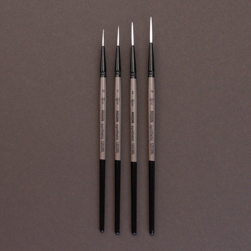 Synthetic Liner Brush, MOON 1203RL, Short Handle, ROSA