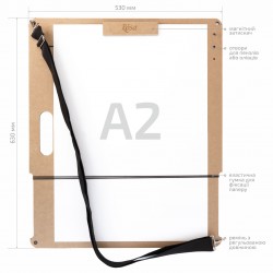 Sketch-Board with magnetic clip with strap, MDF
