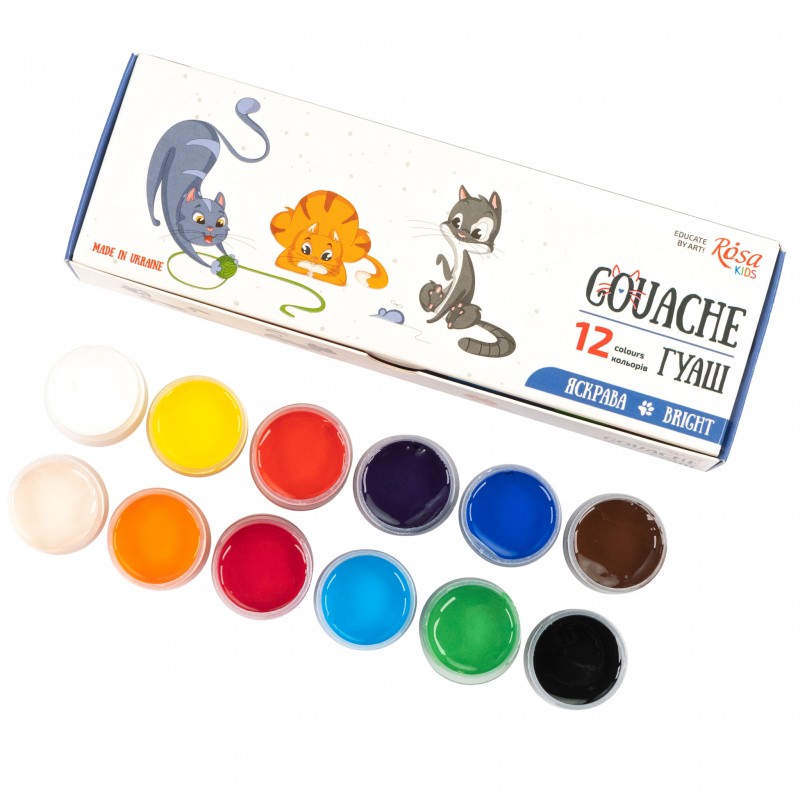 Sets of gouache paints Cats ROSA Kids