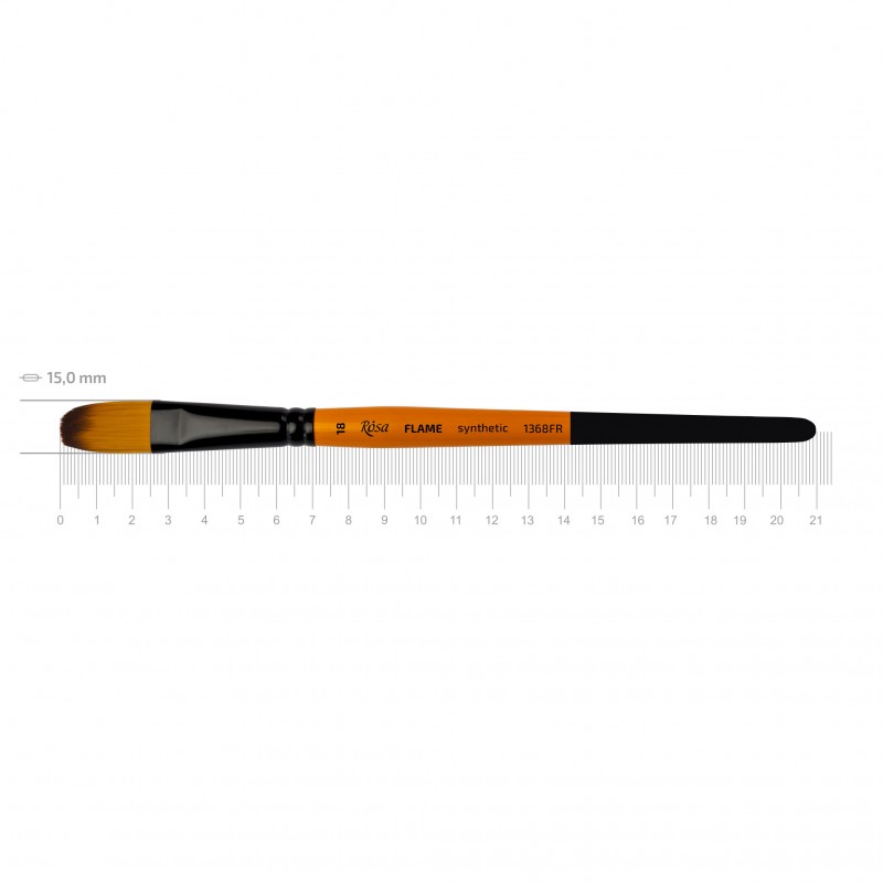 Synthetic Fan Brush, FLAME 1368FN, Short Handle, ROSA