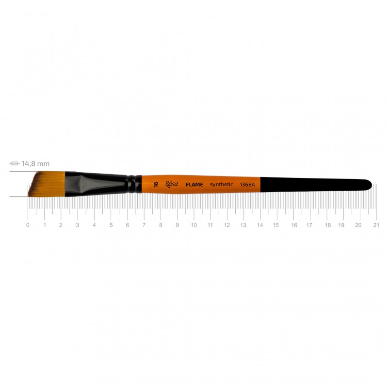 Synthetic Fan Brush, FLAME 1368FN, Short Handle, ROSA