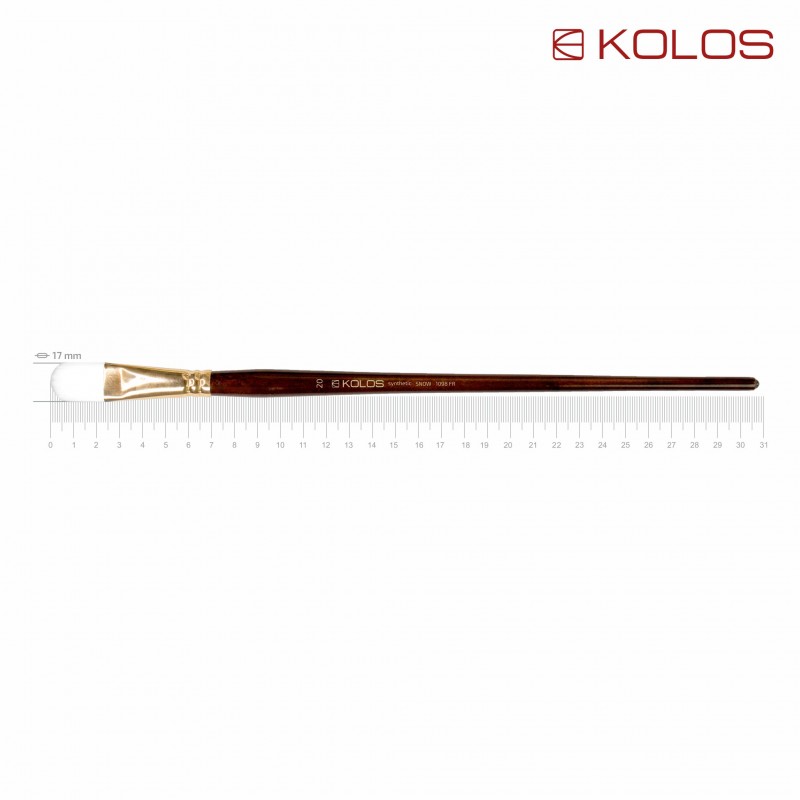 Synthetic Flat Round Brush, Snow 1098R, Long Handle, KOLOS by ROSA