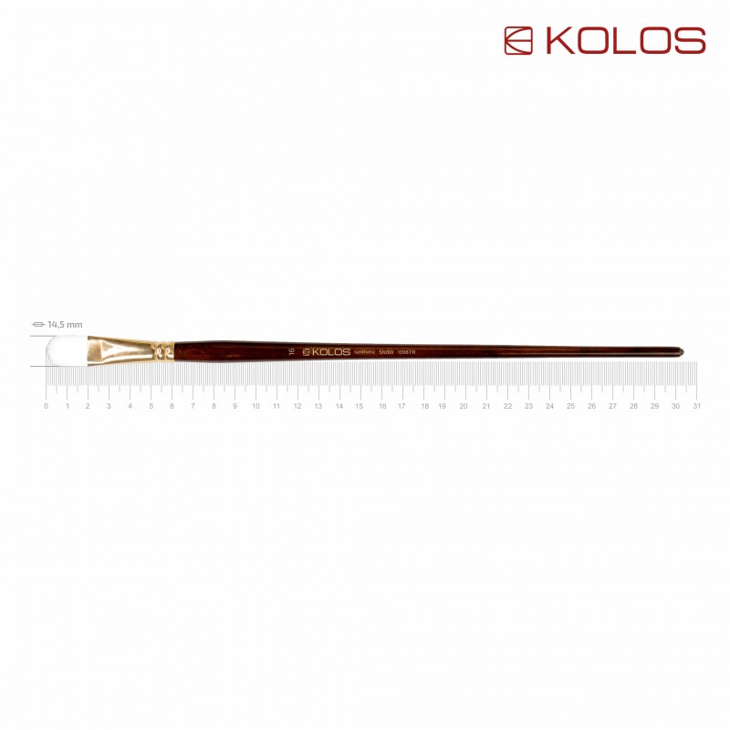 Synthetic Flat Round Brush, Snow 1098R, Long Handle, KOLOS by ROSA