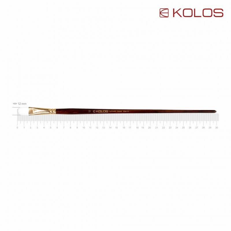 Synthetic Flat Round Brush, Snow 1098R, Long Handle, KOLOS by ROSA