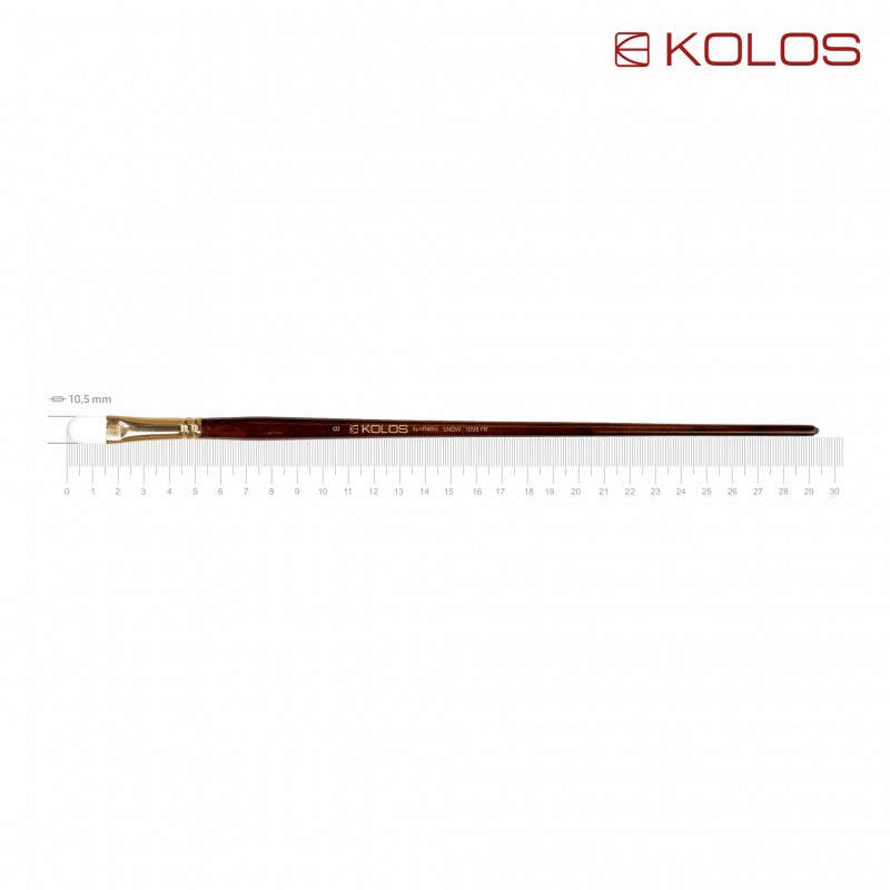 Synthetic Flat Round Brush, Snow 1098R, Long Handle, KOLOS by ROSA