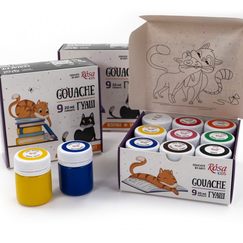 Set of gouache paints Cats 20 ml ROSA Kids