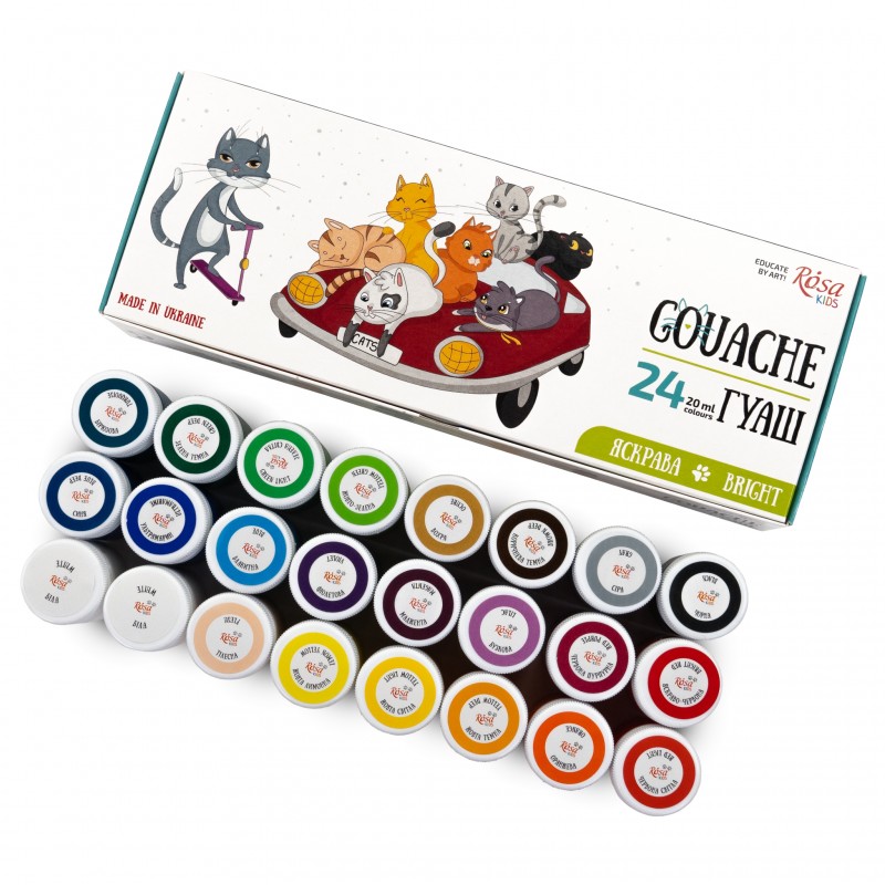 Set of gouache paints Cats 20 ml ROSA Kids