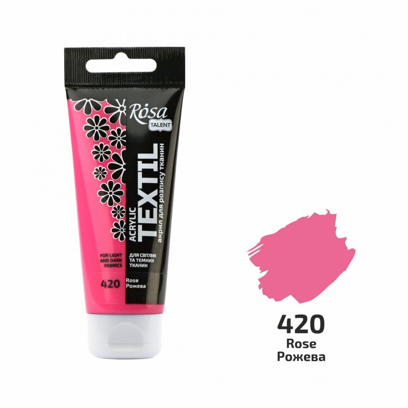 Acrylic paint for textil in a tube 60ml ROSA TALENT