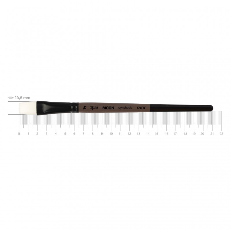 Synthetic Flat Brush, MOON 1203F, Short Handle, ROSA