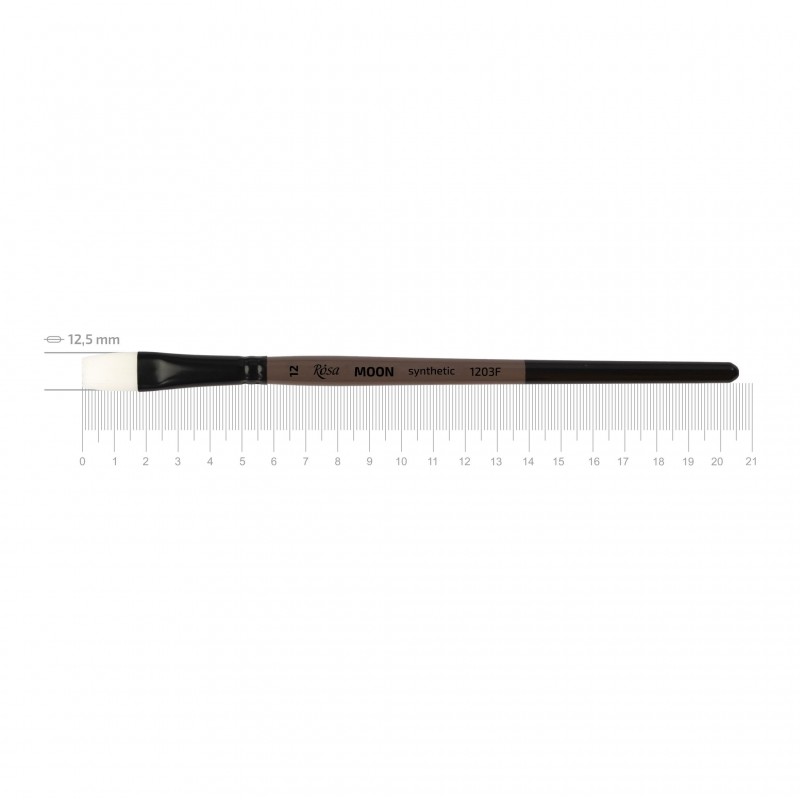 Synthetic Flat Brush, MOON 1203F, Short Handle, ROSA