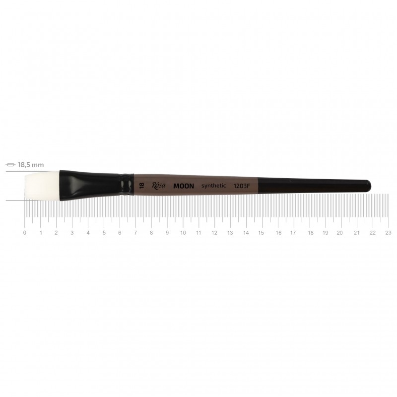 Synthetic Flat Brush, MOON 1203F, Short Handle, ROSA