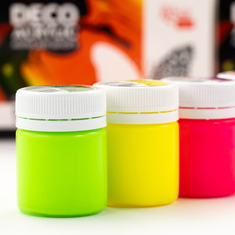 Fluor Acrylic paint for decor set,  6*20ml ROSA Talent