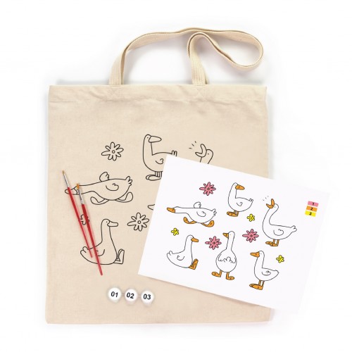 Set, ecobag-coloring, „Geese“, cotton 220 gsm, 38x42 cm, ROSA Talent