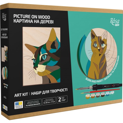 Випалювач по дереву, з терморегулятором, 5 насадок, ROSA START