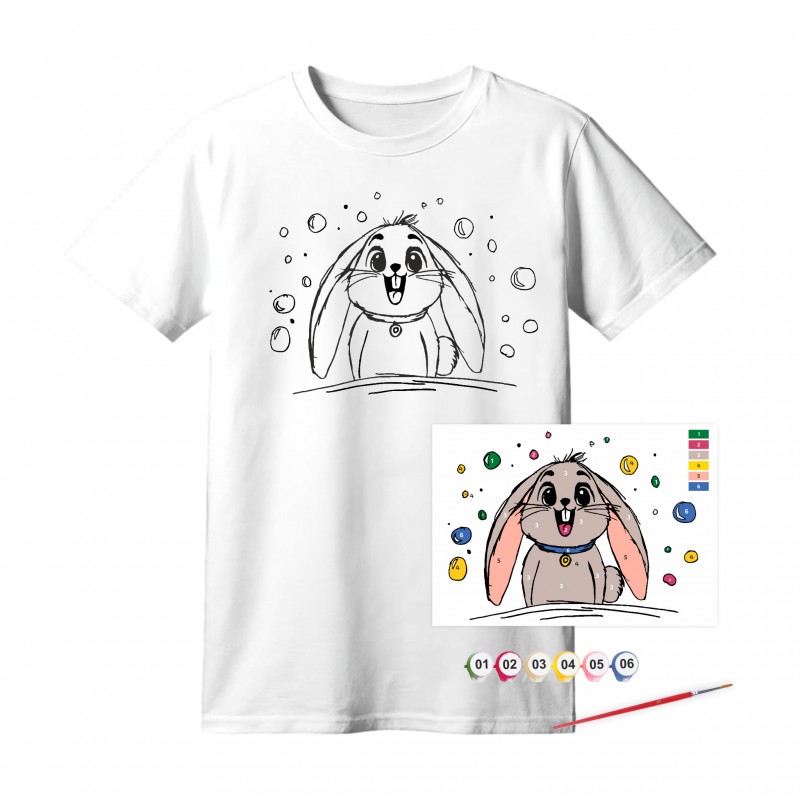 Set, T-Shirt painting „Cats“, 100% Cotton, Size S, ROSA Talent