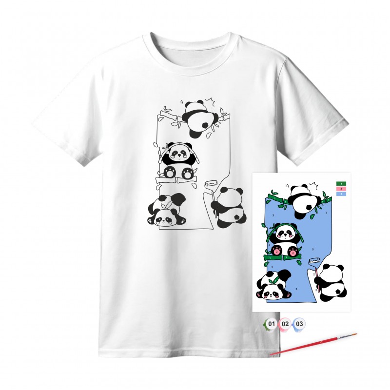 Set, T-Shirt painting „Cats“, 100% Cotton, Size S, ROSA Talent