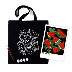 Set, ecobag-coloring, black,  „Bright Zebra“, cotton 240 gsm, 38x42 cm, ROSA Talent