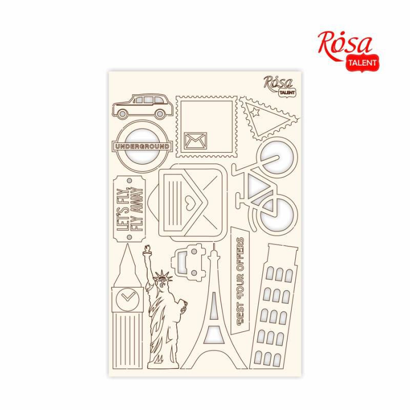 Чіпборд для скрапу „Make your journey“ , білий картон, 12,8х20см, ROSA TALENT