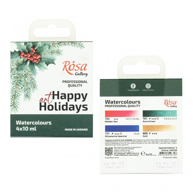 Набір акварелі "Класика" в металевому пеналі 14кол ROSA Gallery