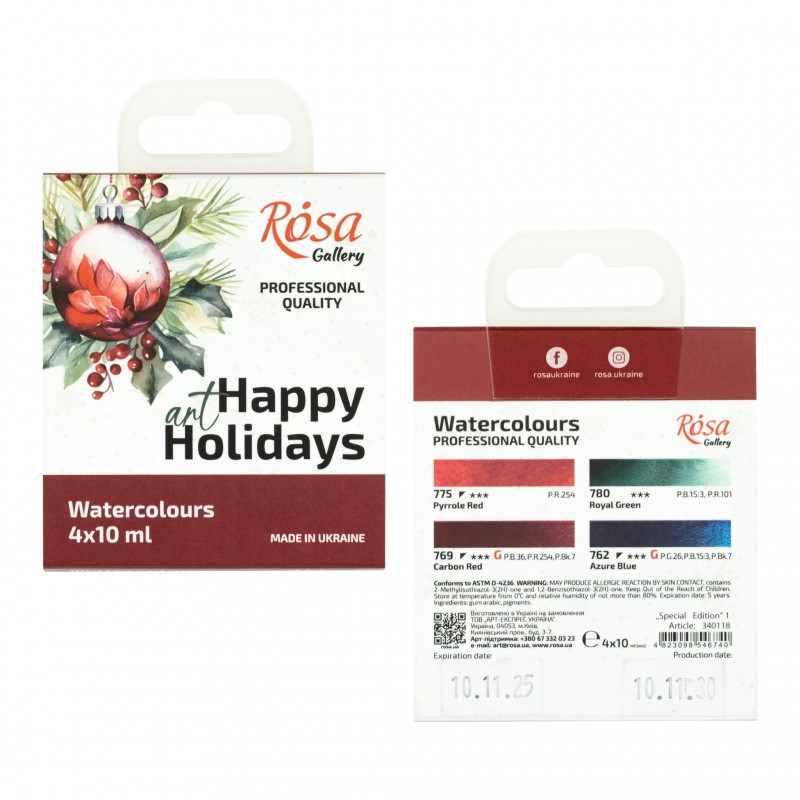 Набір акварелі "Класика" в металевому пеналі 14кол ROSA Gallery