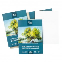 Watercolours paper, folder, 10 sheets, Fine grain 200g/m2 ROSA Studio
