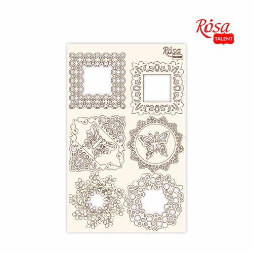 Chipbord for scrapbooking „Lace“, white board, 12,8х20cm, ROSA TALENT