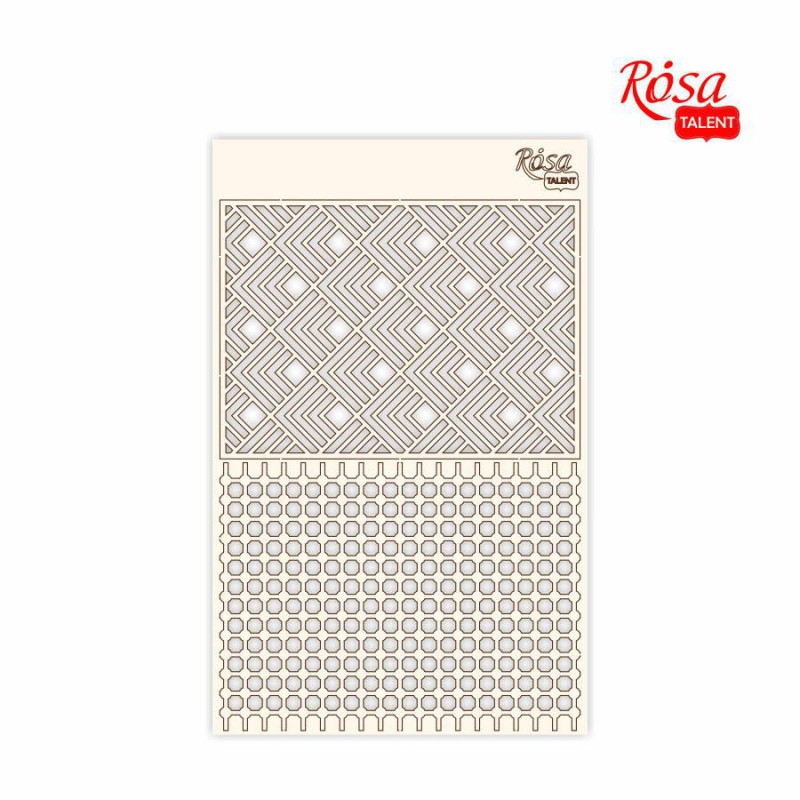 Chipbord for scrapbooking „Аbstraction“, white board, 12,8х20cm, ROSA TALENT