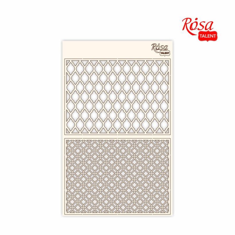 Chipbord for scrapbooking „Аbstraction“, white board, 12,8х20cm, ROSA TALENT