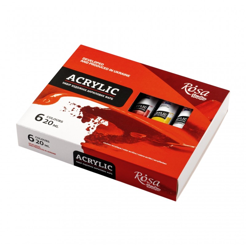 Набір акрилових фарб 6х20мл ROSA Studio