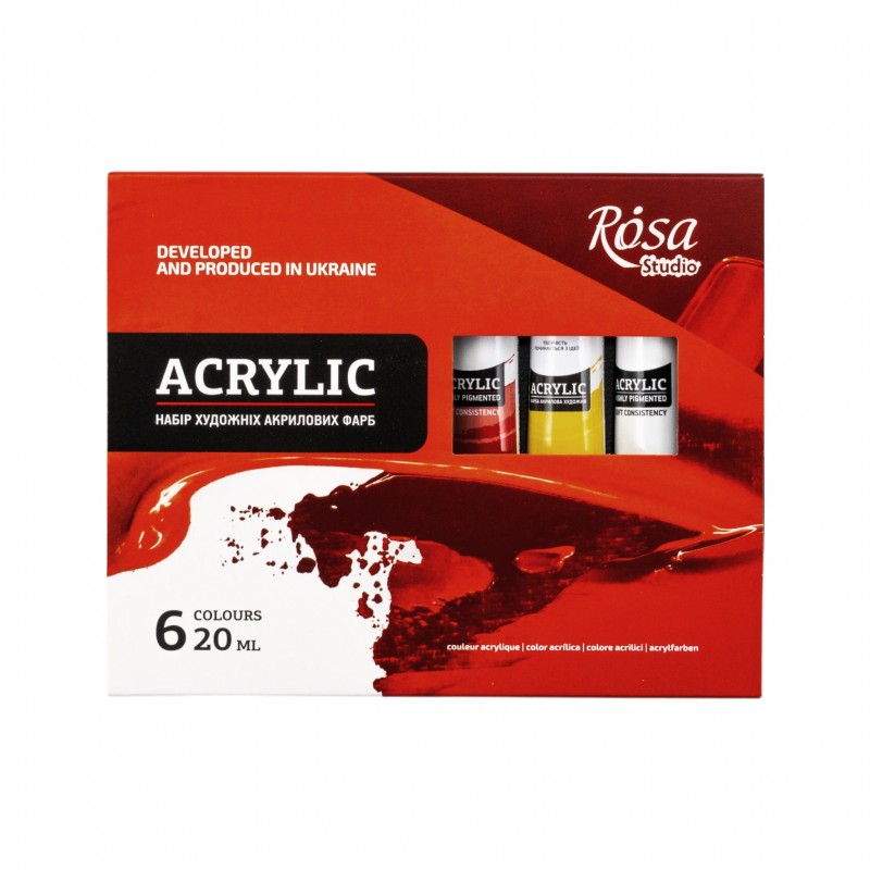 Набір акрилових фарб 6х20мл ROSA Studio
