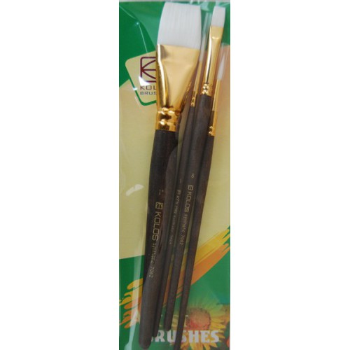 Set of brushes 7062, Synthetic Round/Flat, 2/2pc. KOLOS by ROSA