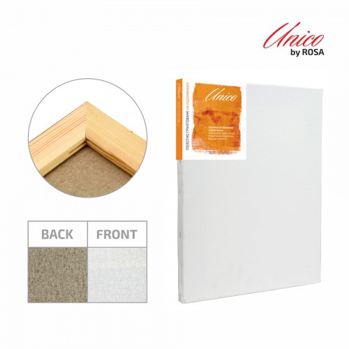 Stretched canvas Italian cotton fine grain Unico