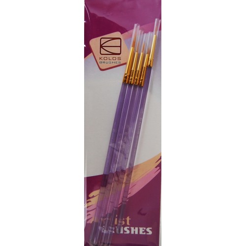 Set of brushes 7009, Synthetic Flat, 5pc. KOLOS by ROSA